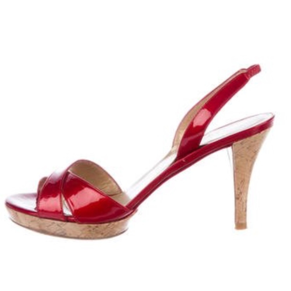 Stuart Weitzman Patent Leather Slingback Sandals